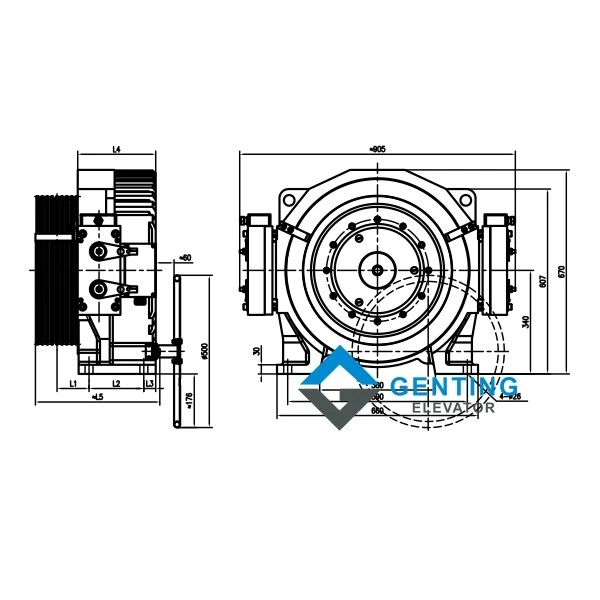TORINDRIVE elevator traction machine GTW10X drawing TORINDRIVE elevator traction machine GTW10X drawing
